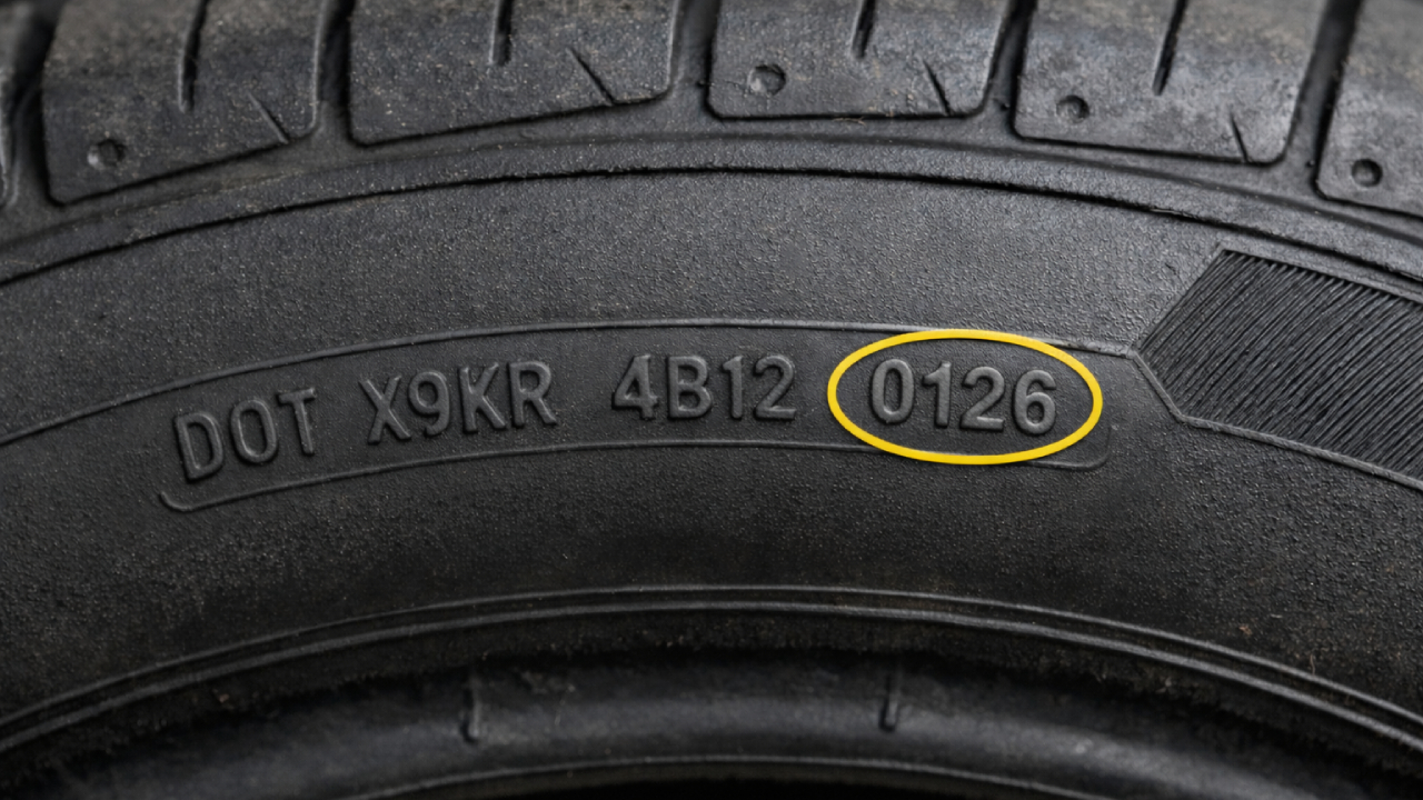 Pełny numer DOT na oponie – ostatnie cztery cyfry oznaczają wiek opony